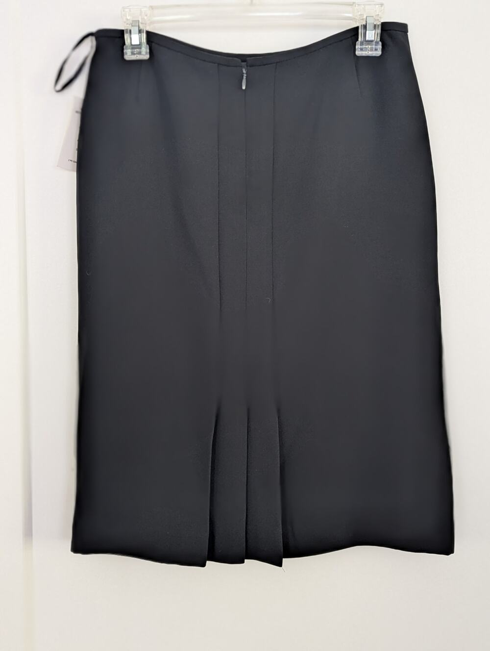NWT Tahari Arthur S Levine Black Pencil Skirt Pleated Hem Sz 6 Career Office